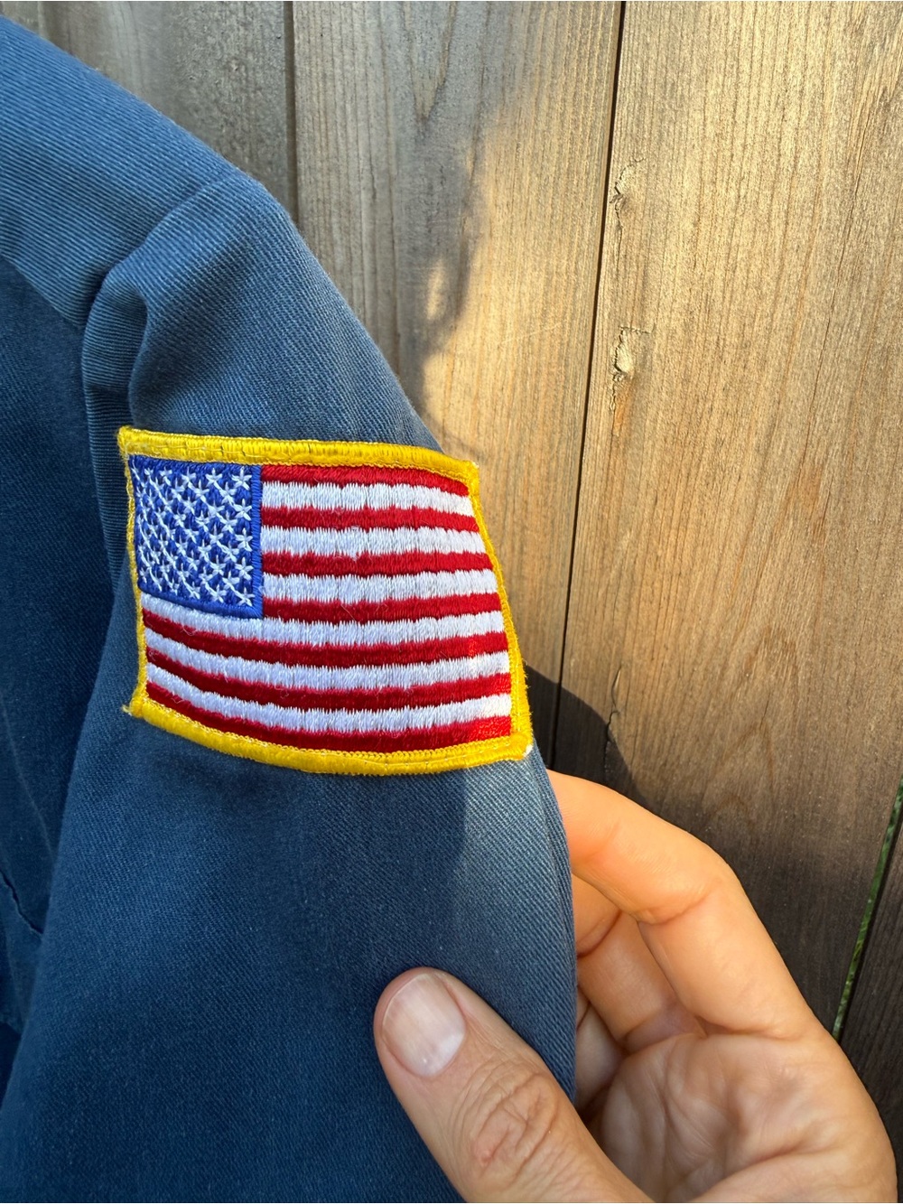 1970’s industrial Dickies Navy Blue Work Shirt with Red Embroidery - Picture 10 of 10